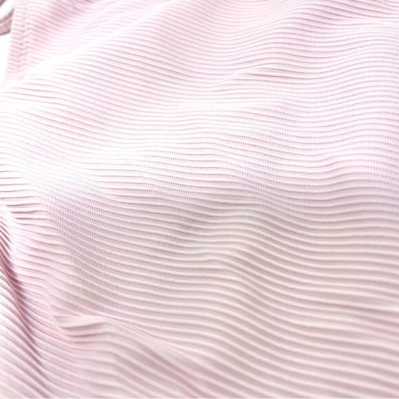 J. Crew Ribbed Curved-waist Cheeky String Bikini Bottom Pink Women's Large BE805 - Picture 6 of 7